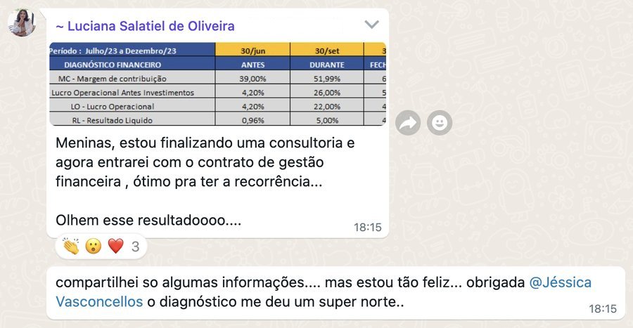 Depoimento real de uma consultora formada pela JV