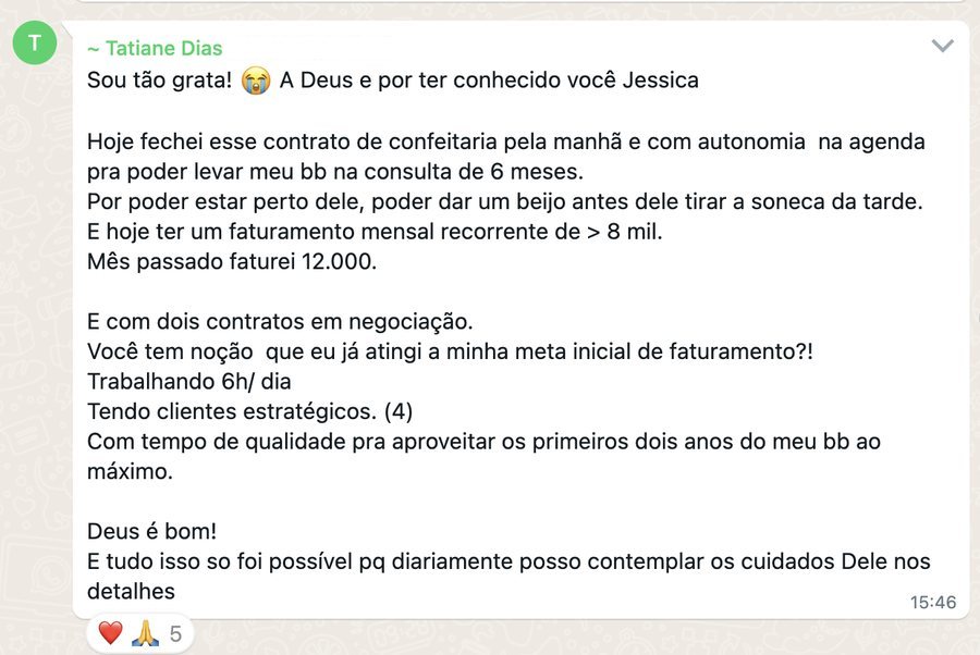 Depoimento real de uma consultora formada pela JV