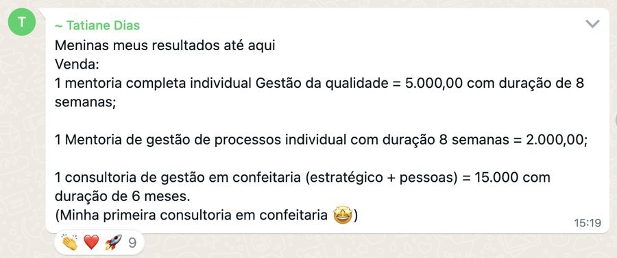 Depoimento real de uma consultora formada pela JV
