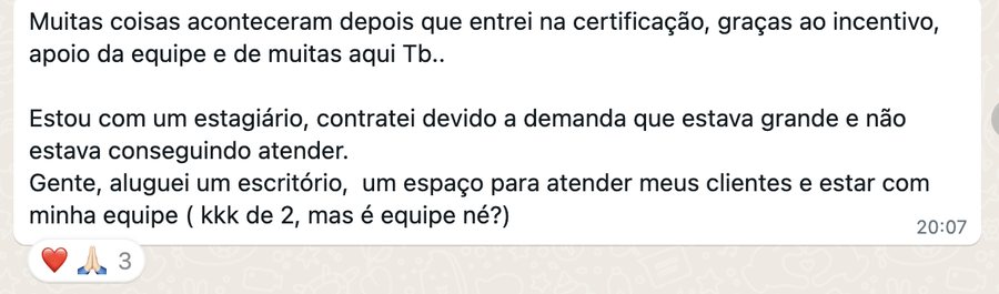 Depoimento real de uma consultora formada pela JV