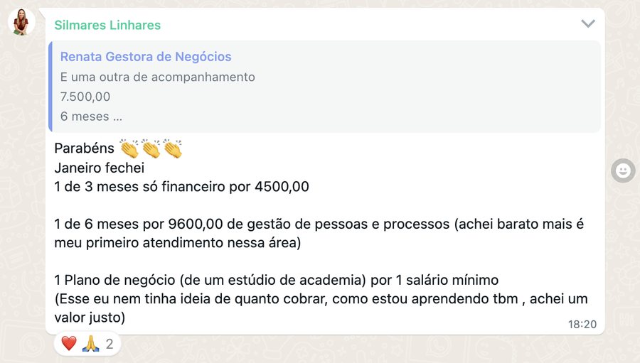Depoimento real de uma consultora formada pela JV