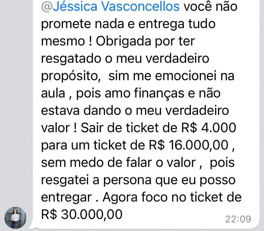 Depoimento real de uma consultora formada pela JV