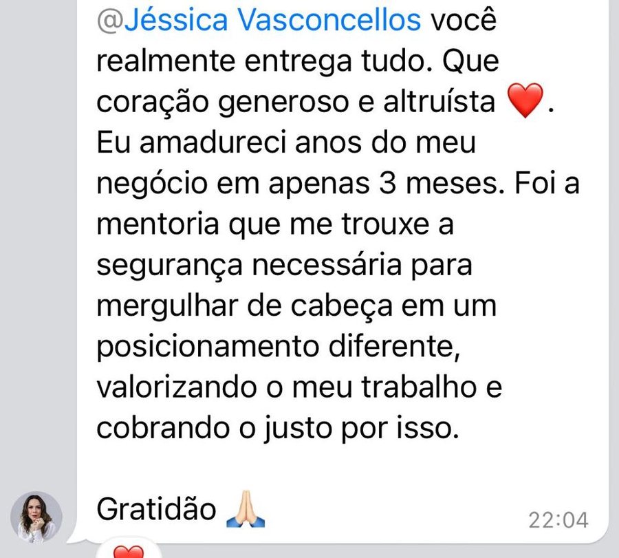 Depoimento real de uma consultora formada pela JV